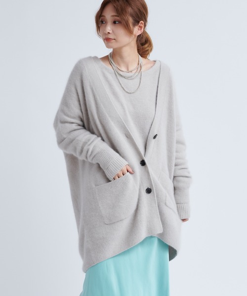 DouDou（ドゥドゥ）の「【再入荷】フェレット切替プルオーバー（ニット/セーター・レディース・ライトグレー/ダークブラウン/モカ/バイオレット・FREE）」の21枚目の写真