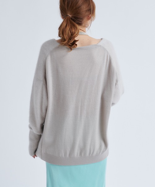 DouDou（ドゥドゥ）の「【再入荷】フェレット切替プルオーバー（ニット/セーター・レディース・ライトグレー/ダークブラウン/モカ/バイオレット・FREE）」の9枚目の写真