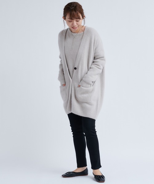 DouDou（ドゥドゥ）の「【再入荷】フェレット切替プルオーバー（ニット/セーター・レディース・ライトグレー/ダークブラウン/モカ/バイオレット・FREE）」の19枚目の写真