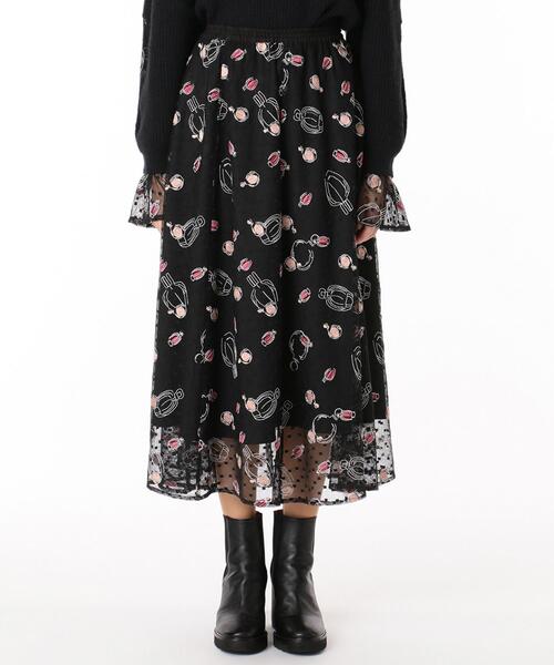 Diagram（ダイアグラム）の「コスメ刺繍チュールスカート（スカート  