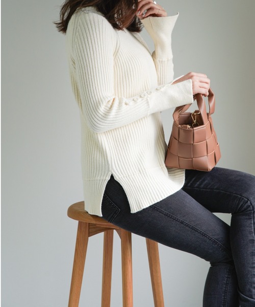 yuue' ( wear )(ユーイ)の「2way 編み込みフェイクレザーバッグ(ハンドバッグ・レディース・ブラック/オフホワイト/グリーン/ライトブラウン・FREE)」の12枚目の写真