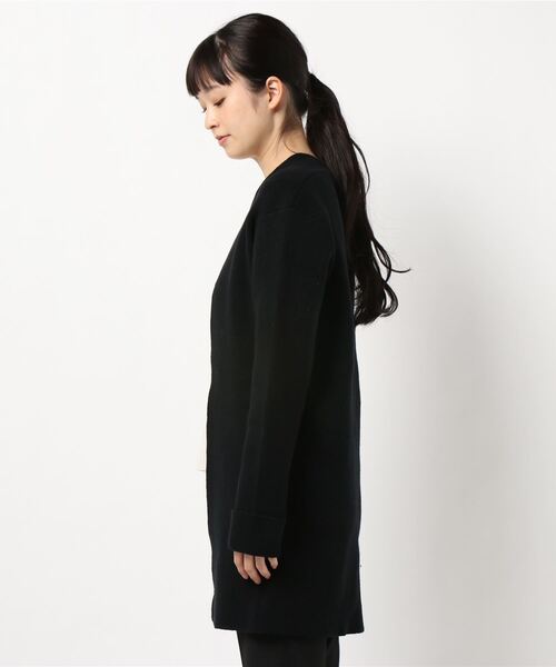 collex（コレックス）の「リブニットロングカーディガン（カーディガン/ボレロ・レディース・ブラック/ベージュ・フリー）」の3枚目の写真
