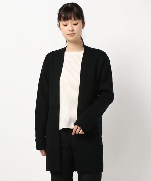 collex（コレックス）の「リブニットロングカーディガン（カーディガン/ボレロ・レディース・ブラック/ベージュ・フリー）」の8枚目の写真