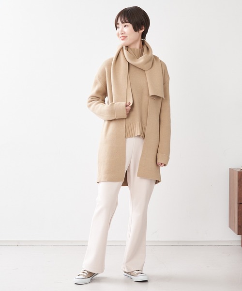 collex（コレックス）の「リブニットロングカーディガン（カーディガン/ボレロ・レディース・ブラック/ベージュ・フリー）」の5枚目の写真