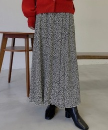 ワッシャーフラワープリーツスカート