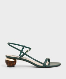 スカルプチャーヒール アンクルストラップサンダル / Sculptural Heel Ankle Strap Sandals