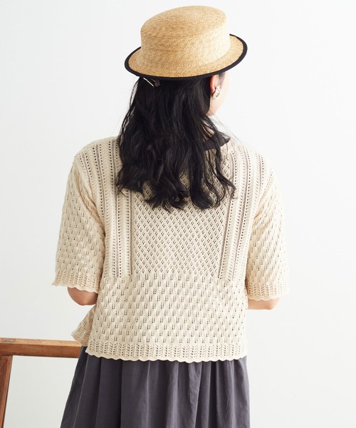 chambre de charme（シャンブルドゥシャーム）の「cdc ギリシャ綿　5分袖カーディガン（カーディガン/ボレロ・レディース・キナリ/ブラック・FREE）」の10枚目の写真