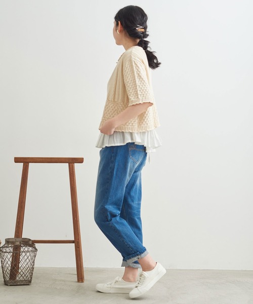 chambre de charme（シャンブルドゥシャーム）の「cdc ギリシャ綿　5分袖カーディガン（カーディガン/ボレロ・レディース・キナリ/ブラック・FREE）」の15枚目の写真