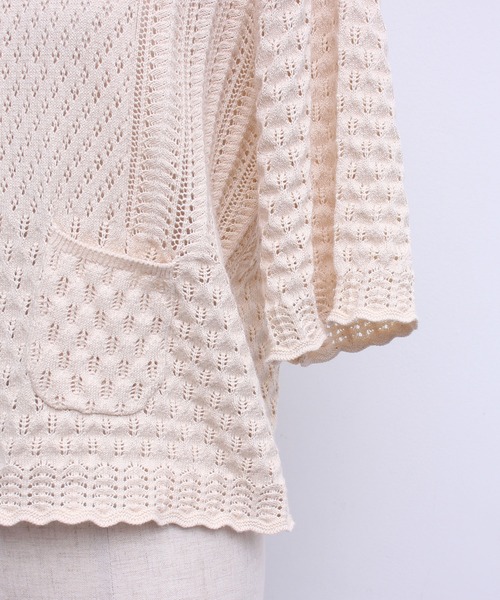 chambre de charme（シャンブルドゥシャーム）の「cdc ギリシャ綿　5分袖カーディガン（カーディガン/ボレロ・レディース・キナリ/ブラック・FREE）」の17枚目の写真