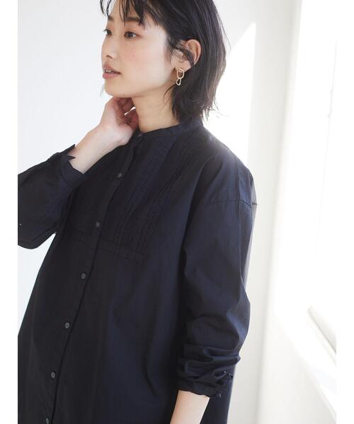 CRAFT STANDARD BOUTIQUE(クラフトスタンダードブティック)の「フロントレース前後差シャツチュニック *(シャツ/ブラウス・レディース・ブラック/オフホワイト・L/M)」の17枚目の写真