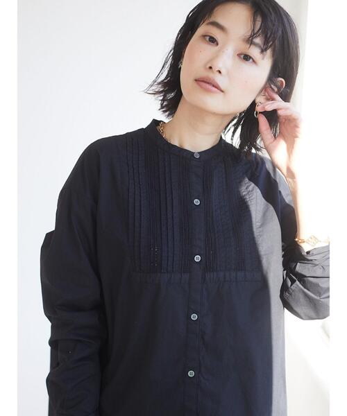 CRAFT STANDARD BOUTIQUE(クラフトスタンダードブティック)の「フロントレース前後差シャツチュニック *(シャツ/ブラウス・レディース・ブラック/オフホワイト・L/M)」の18枚目の写真