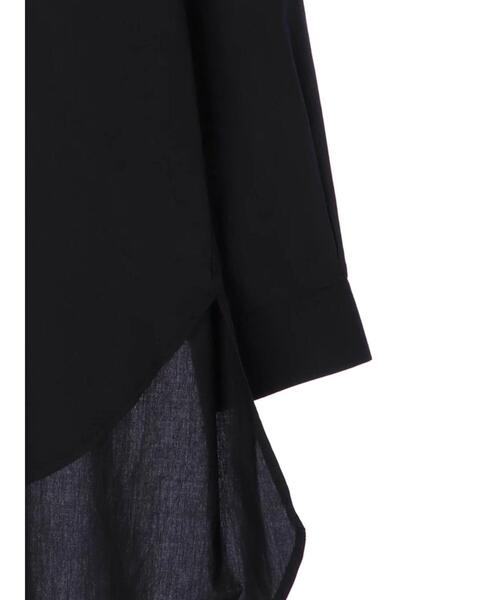 CRAFT STANDARD BOUTIQUE(クラフトスタンダードブティック)の「フロントレース前後差シャツチュニック *(シャツ/ブラウス・レディース・ブラック/オフホワイト・L/M)」の21枚目の写真