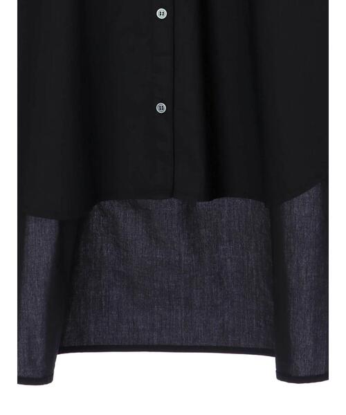 CRAFT STANDARD BOUTIQUE(クラフトスタンダードブティック)の「フロントレース前後差シャツチュニック *(シャツ/ブラウス・レディース・ブラック/オフホワイト・L/M)」の22枚目の写真