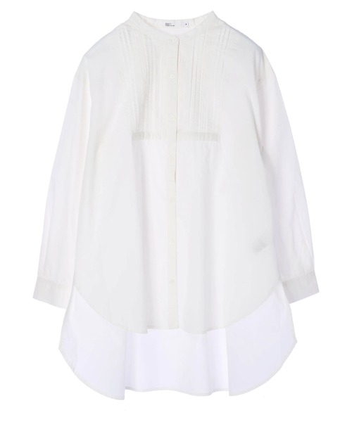 CRAFT STANDARD BOUTIQUE(クラフトスタンダードブティック)の「フロントレース前後差シャツチュニック *(シャツ/ブラウス・レディース・ブラック/オフホワイト・L/M)」の4枚目の写真