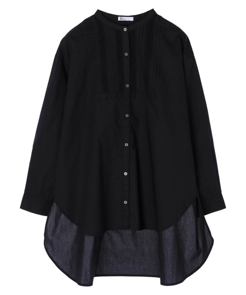 CRAFT STANDARD BOUTIQUE(クラフトスタンダードブティック)の「フロントレース前後差シャツチュニック *(シャツ/ブラウス・レディース・ブラック/オフホワイト・L/M)」の5枚目の写真