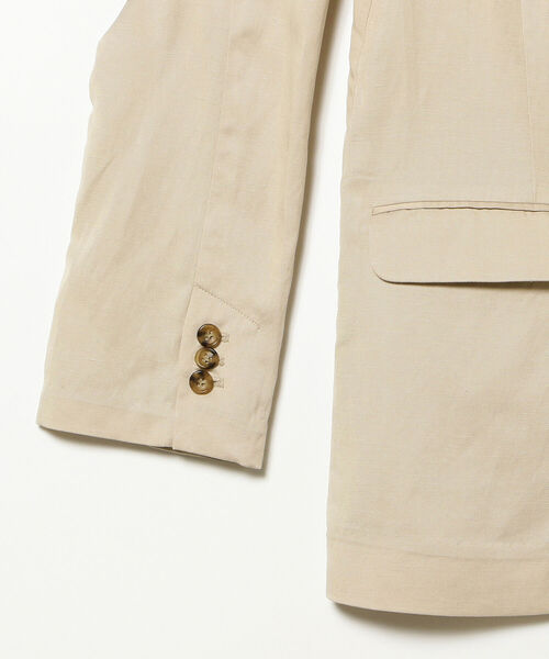 Ray BEAMS（レイビームス）の「Ray BEAMS / 麻混 4ボタン ダブル ジャケット（テーラードジャケット・レディース・ベージュ/ラベンダー・1/0）」の8枚目の写真