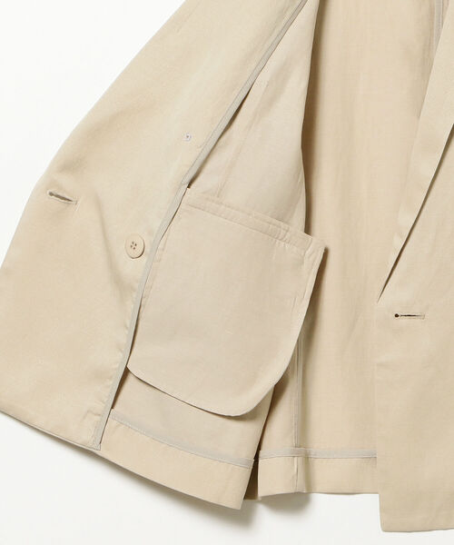 Ray BEAMS（レイビームス）の「Ray BEAMS / 麻混 4ボタン ダブル ジャケット（テーラードジャケット・レディース・ベージュ/ラベンダー・1/0）」の9枚目の写真