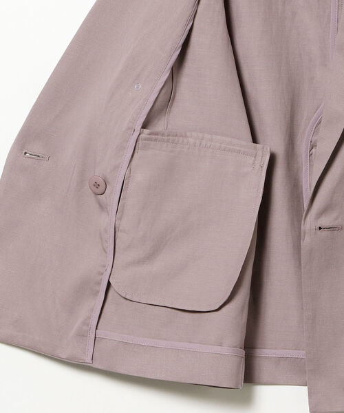 Ray BEAMS（レイビームス）の「Ray BEAMS / 麻混 4ボタン ダブル ジャケット（テーラードジャケット・レディース・ベージュ/ラベンダー・1/0）」の16枚目の写真