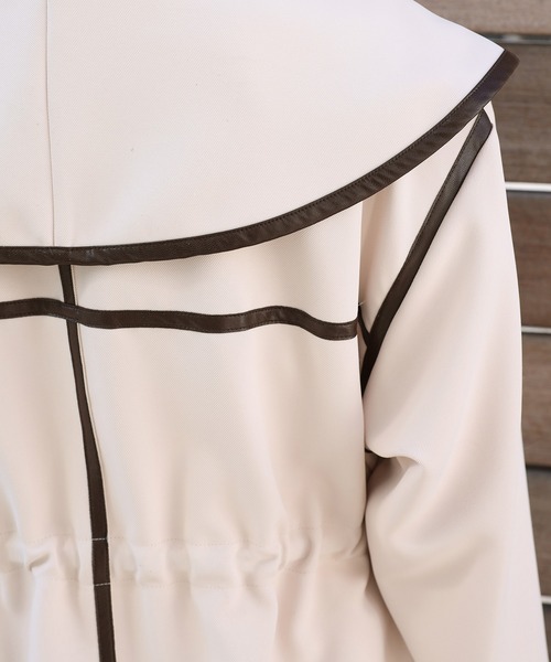 one after another NICE CLAUP（ワンアフターアナザーナイスクラップ）の「パイピングコート（ダウンジャケット/コート・レディース・ブルーグレー/モカ/ピンクベージュ/アイボリー・FREE）」の14枚目の写真