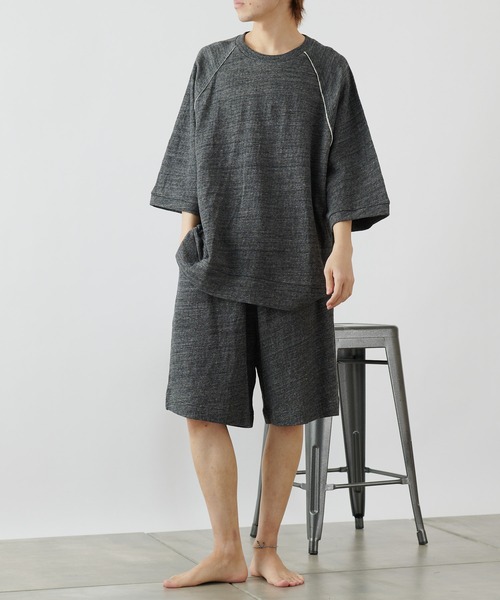 COLONY 2139（コロニートゥーワンスリーナイン）の「【MEN'S】粗挽き接結ショートパンツ/ルームウェア (セットアップ可)（ルームウェア/パジャマ・メンズ・チャコールグレー/グレー・MEDIUM/LARGE）」の4枚目の写真