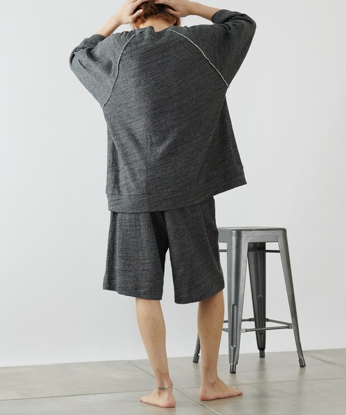 COLONY 2139（コロニートゥーワンスリーナイン）の「【MEN'S】粗挽き接結ショートパンツ/ルームウェア (セットアップ可)（ルームウェア/パジャマ・メンズ・チャコールグレー/グレー・MEDIUM/LARGE）」の10枚目の写真