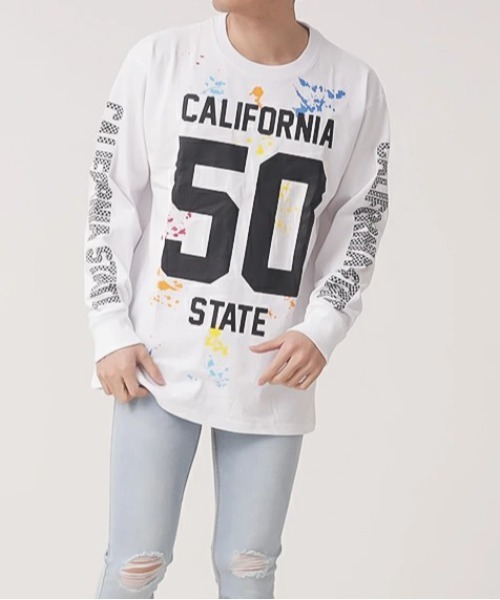 ARCHIVER(アーカイバ)の「【Bl】CALIFORNIAロゴ長袖Tシャツ 天竺(Tシャツ/カットソー・メンズ・ホワイト/ブラック/グレー・MEDIUM/LARGE)」の1枚目の写真
