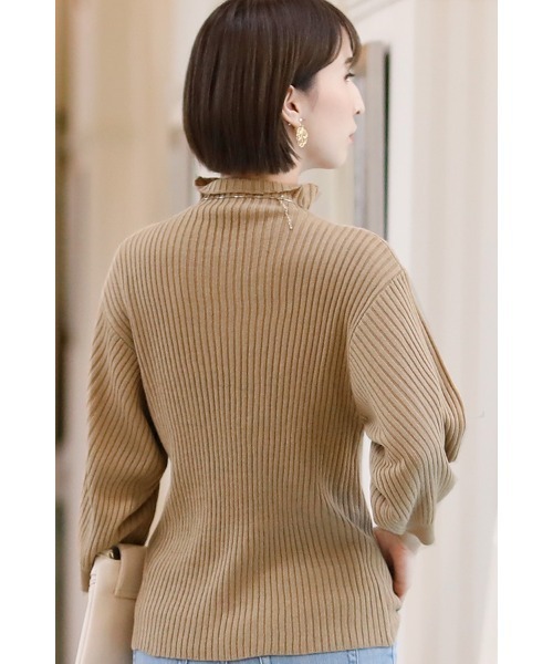 ElegChic(エレグシック)の「プチハイネックリブニットトップス(ニット/セーター・レディース・グレー/ネイビー/ベージュ・XL/4L/M)」の11枚目の写真