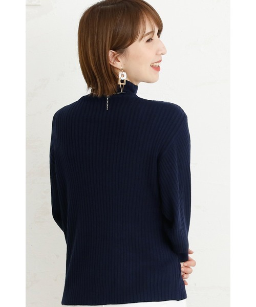 ElegChic(エレグシック)の「プチハイネックリブニットトップス(ニット/セーター・レディース・グレー/ネイビー/ベージュ・XL/4L/M)」の15枚目の写真