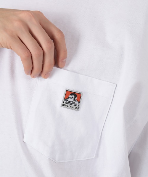 SlashDate(スラッシュデイト)の「【BENDAVIS/ベンデイビス】ゴリラロゴ付きポケット半袖ビッグTシャツ(Tシャツ/カットソー・メンズ・グレイッシュブルー/ホワイト/ダークブラウン/ブラック・M/L)」の9枚目の写真