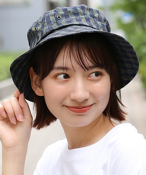 チチカカ（チチカカ）の「チェック柄バケットハット（ハット・レディース・ネイビー/レッド/ピンク・FREE）」の8枚目の写真