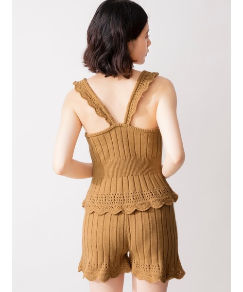 Ravijour（ラヴィジュール）の「クロシェフリル セットアップ（ルームウェア/パジャマ・レディース・黄土色系/ブラック/ベージュ・FREE）」の4枚目の写真