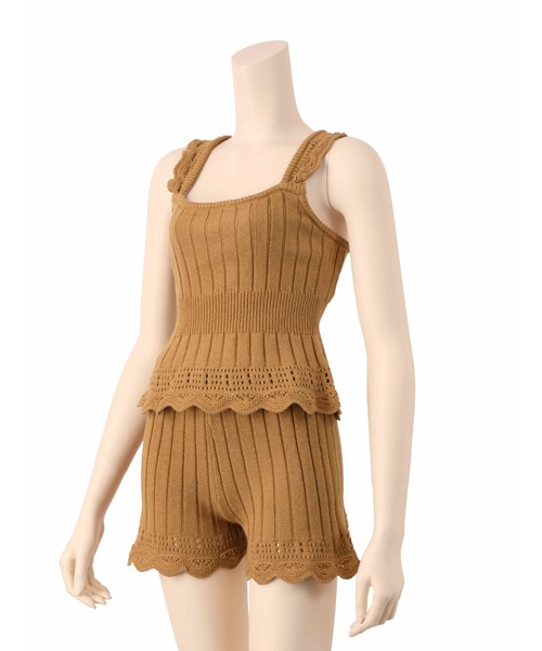 Ravijour（ラヴィジュール）の「クロシェフリル セットアップ（ルームウェア/パジャマ・レディース・黄土色系/ブラック/ベージュ・FREE）」の6枚目の写真