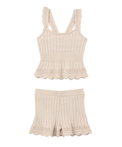 Ravijour（ラヴィジュール）の「クロシェフリル セットアップ（ルームウェア/パジャマ・レディース・黄土色系/ブラック/ベージュ・FREE）」の14枚目の写真