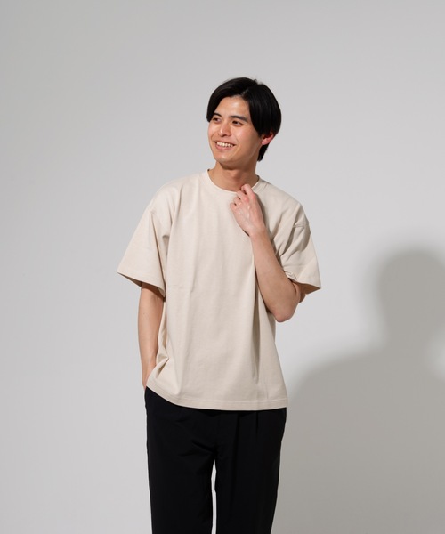 Blue Standard (ブルースタンダード)の「【BLUE STANDARD】オーガニックコットン 無地 ビッグシルエットTシャツ(Tシャツ/カットソー・メンズ・ホワイト/オリーブ/ベージュ/ブラック/ブルー・X-LARGE/LARGE/MEDIUM)」の20枚目の写真