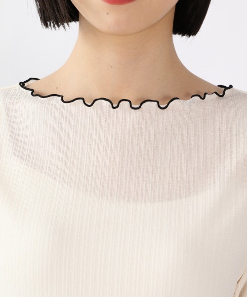 LOWRYS FARM(ローリーズファーム)の「シアーメロータイト5S 944844(Tシャツ/カットソー・レディース・ダークブラウン/ブラック/イエロー/オフホワイト・FREE)」の17枚目の写真