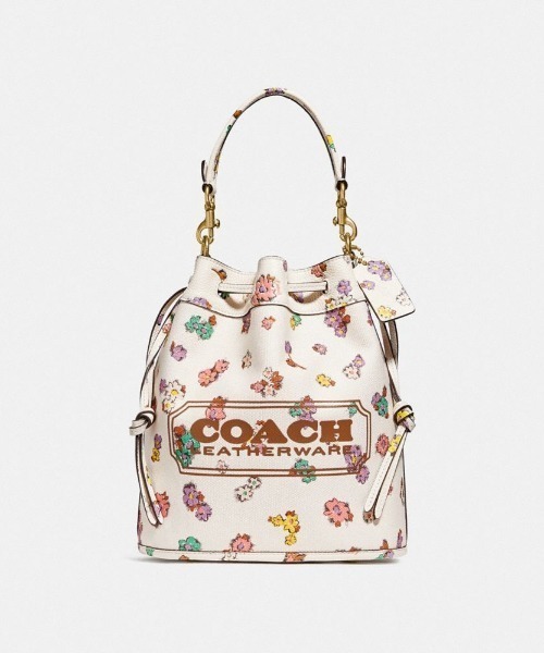 コーチ フィールドバケット ショルダーバッグ ハンドバッグ 巾着 キャンバス COACH（コーチ）の「フィールド バケット バッグ オーガニック