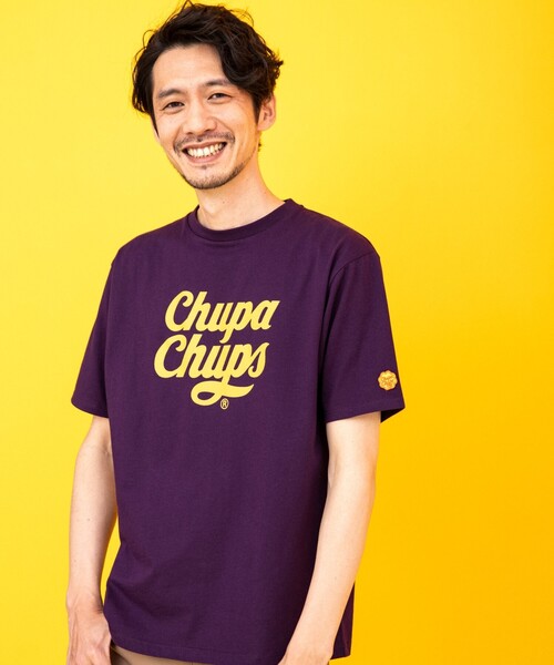 THE SHOP TK (ザ ショップ ティーケー )の「◆【SHELTECH×ChupaChups】胸プリントTシャツ(Tシャツ/カットソー・メンズ・パープル系/ブラック/ベージュ/オフホワイト・03/04/02)」の4枚目の写真