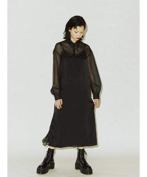 jouetie(ジュエティ)の「レイヤードランジェリーワンピース(ワンピース・レディース・ブラック/オレンジ/グリーン・MEDIUM)」の22枚目の写真