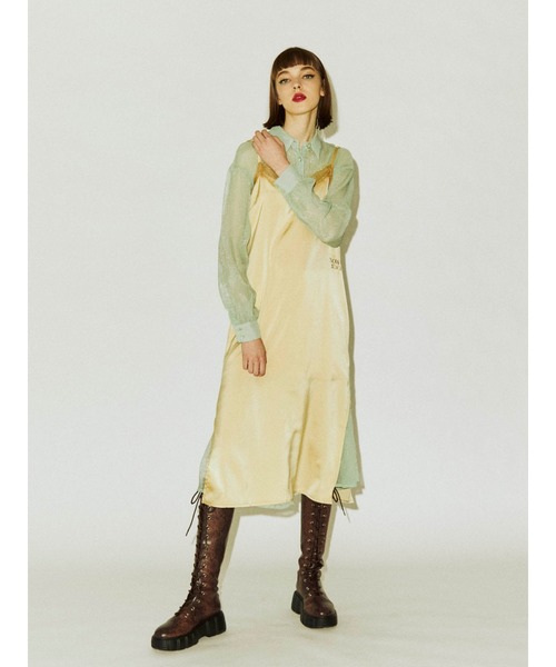 jouetie(ジュエティ)の「レイヤードランジェリーワンピース(ワンピース・レディース・ブラック/オレンジ/グリーン・MEDIUM)」の1枚目の写真