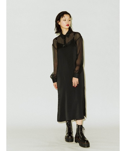 jouetie(ジュエティ)の「レイヤードランジェリーワンピース(ワンピース・レディース・ブラック/オレンジ/グリーン・MEDIUM)」の2枚目の写真