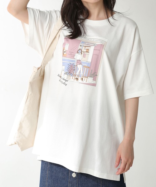 イラストプリントｔシャツ