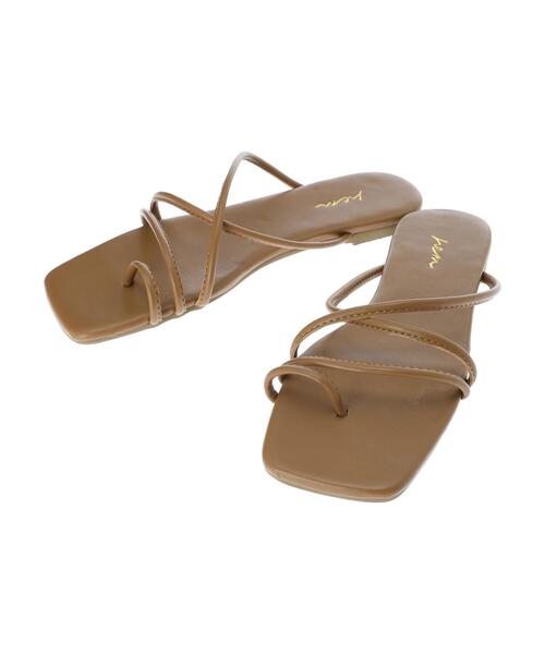 rem closet（レムクローゼット）の「ラインストラップサンダル（サンダル・レディース・ブラック/モカ/ベージュ・X-SMALL/SMALL）」の17枚目の写真