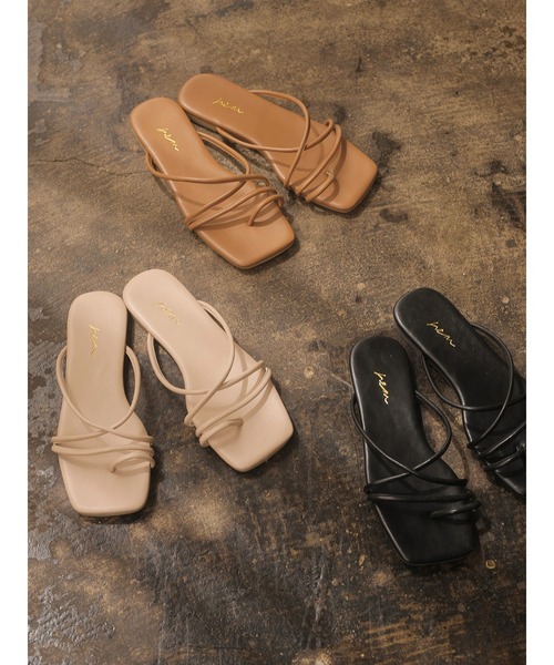 rem closet（レムクローゼット）の「ラインストラップサンダル（サンダル・レディース・ブラック/モカ/ベージュ・X-SMALL/SMALL）」の5枚目の写真