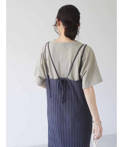 Green　Parks（グリーンパークス）の「ワッシャーカットキャミワンピース＊（ワンピース・レディース・チャコールグレー/ベージュ/グリーン・FREE）」の12枚目の写真