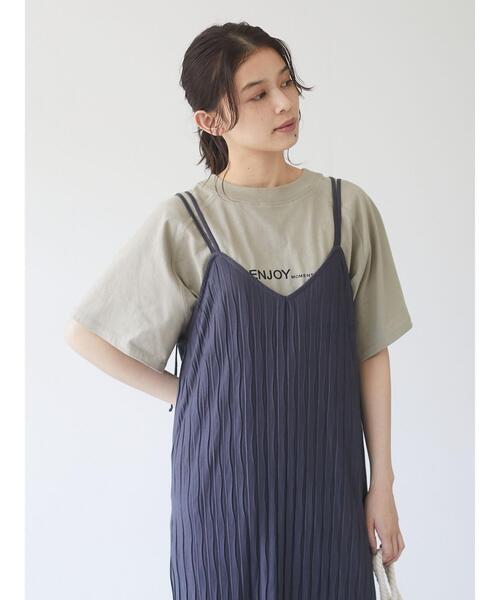 Green　Parks（グリーンパークス）の「ワッシャーカットキャミワンピース＊（ワンピース・レディース・チャコールグレー/ベージュ/グリーン・FREE）」の13枚目の写真