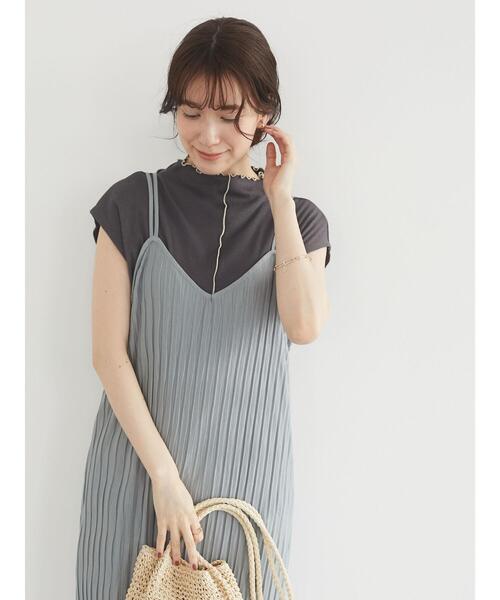 Green　Parks（グリーンパークス）の「ワッシャーカットキャミワンピース＊（ワンピース・レディース・チャコールグレー/ベージュ/グリーン・FREE）」の16枚目の写真