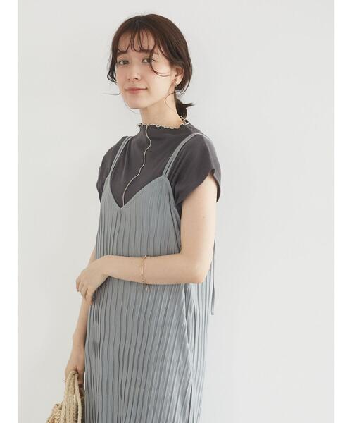 Green　Parks（グリーンパークス）の「ワッシャーカットキャミワンピース＊（ワンピース・レディース・チャコールグレー/ベージュ/グリーン・FREE）」の17枚目の写真