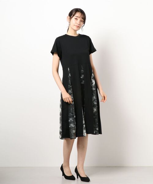 花宇宙柄シフォン切替ワンピース ワンピース Scolar スカラー のファッション通販 Zozotown