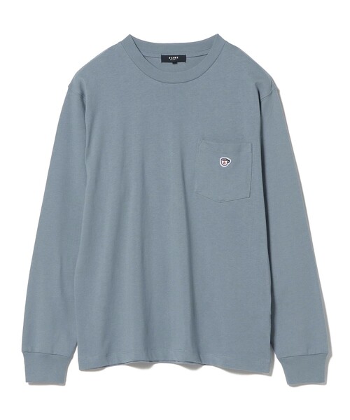 BEAMS HEART（ビームスハート）の「BEAMS HEART / コーヒー刺繍 ロングスリープ Tシャツ（Tシャツ/カットソー・メンズ・ホワイト/オリーブ/ブルー系その他/ネイビー/その他・MEDIUM/LARGE/X-LARGE/SMALL）」の4枚目の写真