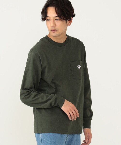 BEAMS HEART（ビームスハート）の「BEAMS HEART / コーヒー刺繍 ロングスリープ Tシャツ（Tシャツ/カットソー・メンズ・ホワイト/オリーブ/ブルー系その他/ネイビー/その他・MEDIUM/LARGE/X-LARGE/SMALL）」の2枚目の写真